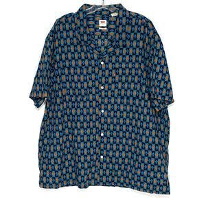 Levis Relaxed Button Shirt Men XL Geometric Retro Colorful Hawaiian Y2K Vacation